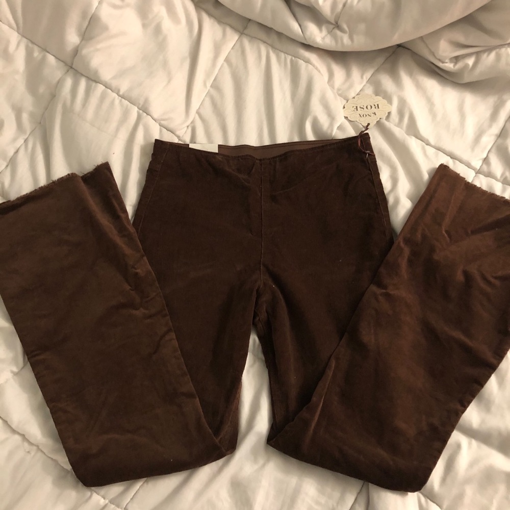 Brown corduroy flare pants